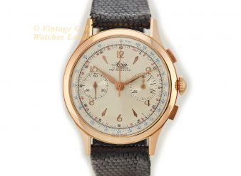 Avia, Chronograph 18ct Pink Gold 1962 – Original Dial – Museum Condition