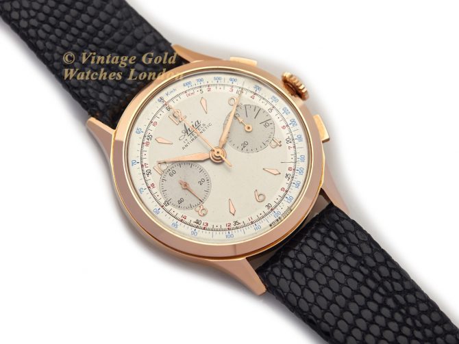 Avia, Chronograph 18ct Pink Gold 1962 – Original Dial – Museum Condition (8)