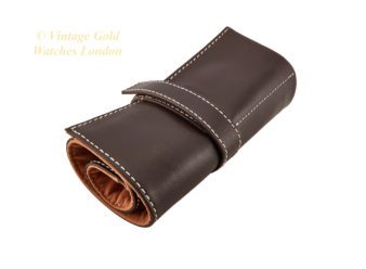 Brown Genuine Leather Watch Roll-1