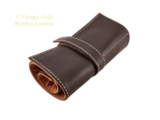 Soft Leather Watch Roll – Brown (1)