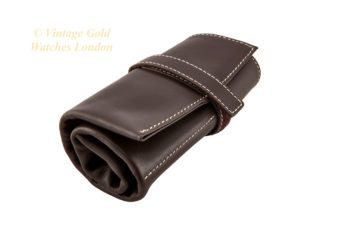 Soft Leather Watch Roll – Brown