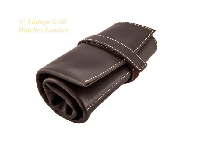 Soft Leather Watch Roll – Brown (3)