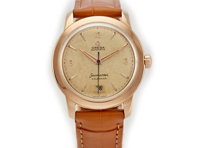 Omega Seamaster Calendar Cal.355 Bumper Automatic 18ct Pink Gold 1954 – Original Dial (10)