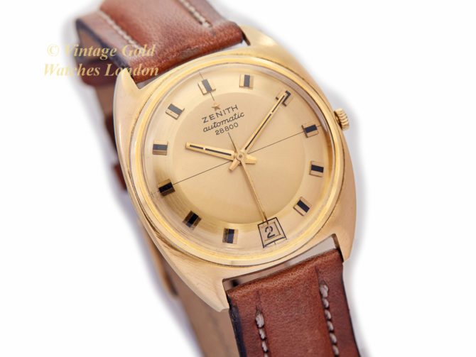 Zenith Cal.2562PC Hi-Beat 28,800 Automatic 18ct Gold Tonneau c1975 (19)