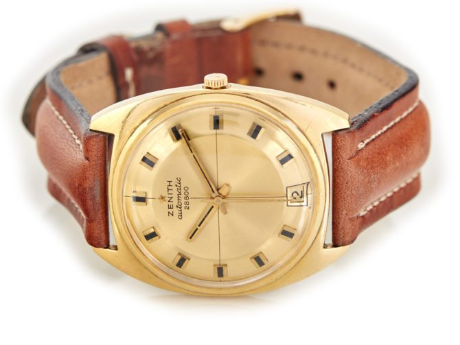 Zenith Cal.2562PC Hi-Beat 28,800 Automatic 18ct Gold Tonneau c1975 (5)