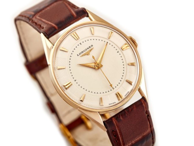 Longines Cal.23ZS 14ct 1955 Guilloche Dial (1)