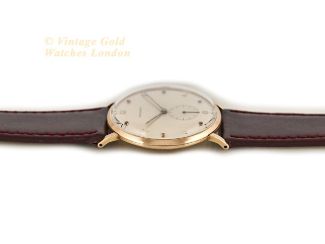 Movado Cal.470 18ct Pink Gold, Ruby Studded Dial, c1958 (33)