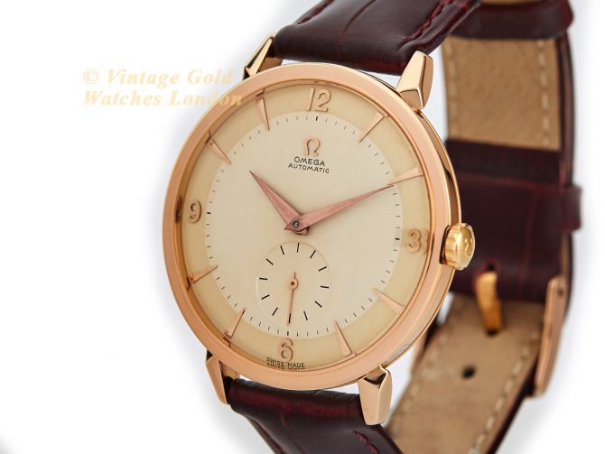 Omega Cal.491 Automatic 18ct Pink Gold 1955 37.5mm Two Tone Dial (5)