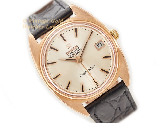 Omega Constellation Tonneau 18ct Pink Gold 1968 (1)