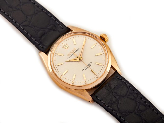 Rolex Oyster Perpetual Cal.1030 18ct 1959 Quilted Dial (13)