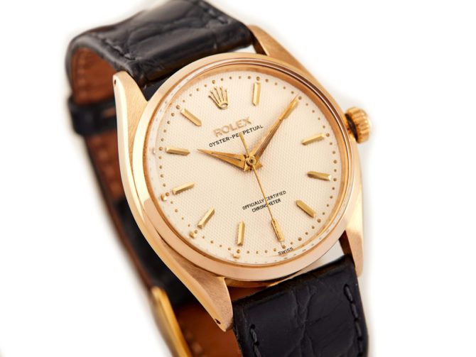 Rolex Oyster Perpetual Cal.1030 18ct 1959 Quilted Dial (1)
