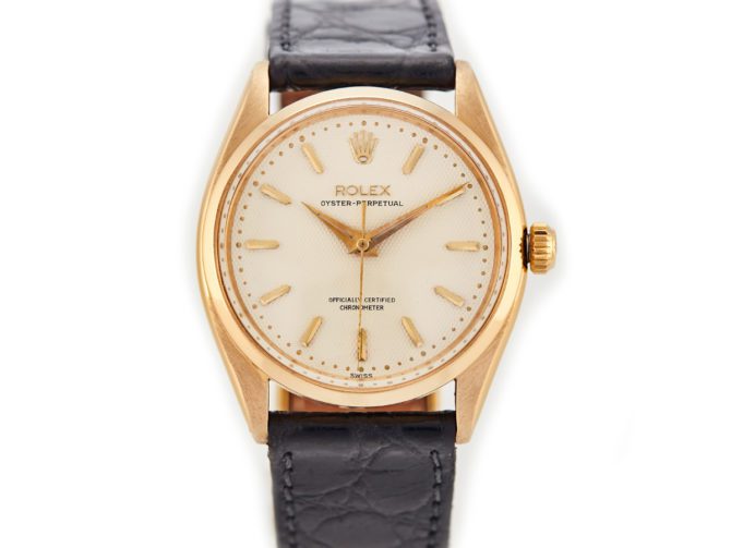Rolex Oyster Perpetual Cal.1030 18ct 1959 Quilted Dial (7)