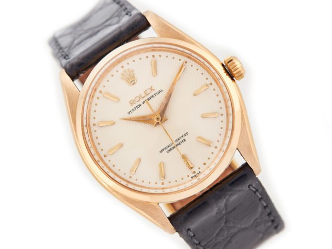 Rolex Oyster Perpetual Cal.1030 18ct 1959 Quilted Dial (5)