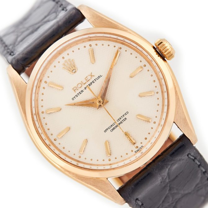 Rolex Oyster Perpetual Cal.1030 18ct 1959 Quilted Dial (6)