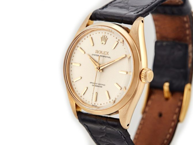 Rolex Oyster Perpetual Cal.1030 18ct 1959 Quilted Dial (8)