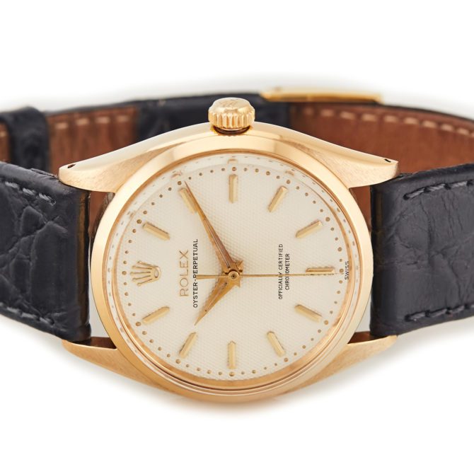 Rolex Oyster Perpetual Cal.1030 18ct 1959 Quilted Dial (10)