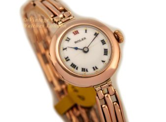 Ladies Rolex 9ct Pink Gold Porcelain Dial 1916