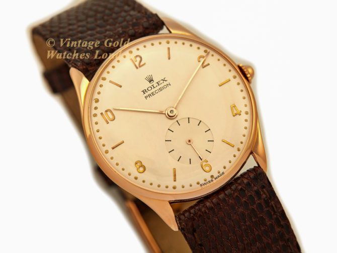 Rolex Precision Chronometer Cal.700 18ct Pink Gold c1945 (17)