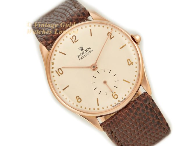 Rolex Precision Chronometer Cal.700 18ct Pink Gold c1945 (15)