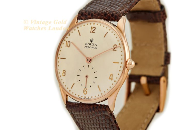 Rolex Precision Chronometer Cal.700 18ct Pink Gold c1945 (23)
