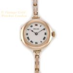 Ladies Rolex Cocktail Watch, Porcelain Dial, 9ct Pink Gold c1915 mobile navigation (22)