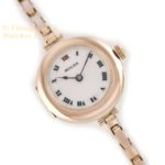 Ladies Rolex Cocktail Watch, Porcelain Dial, 9ct Pink Gold c1915 mobile navigation (16)