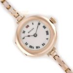 Ladies Rolex Cocktail Watch, Porcelain Dial, 9ct Pink Gold c1915 mobile navigation (42)