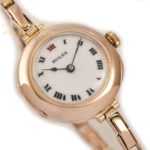 Ladies Rolex Cocktail Watch, Porcelain Dial, 9ct Pink Gold c1915 mobile navigation (18)