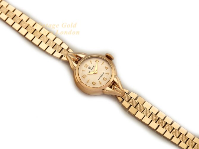 Ladies Rolex Precision 9ct Gold Cocktail Watch on 9ct Bracelet 1941 (8)