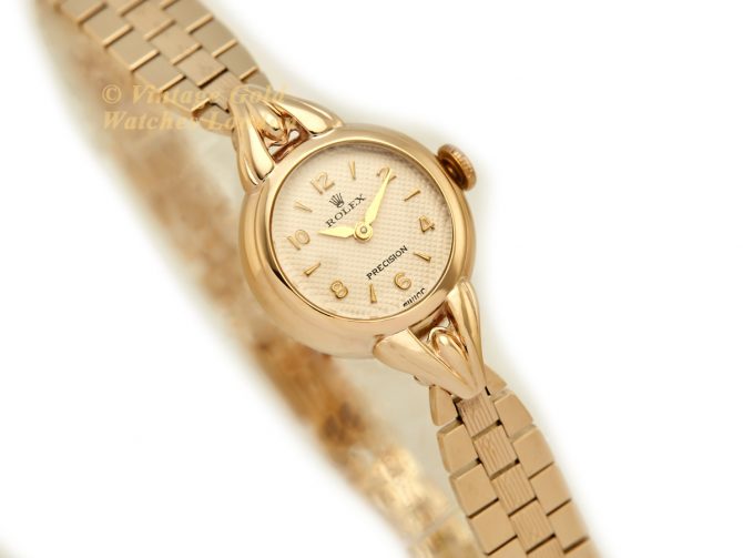 Ladies Rolex Precision 9ct Gold Cocktail Watch on 9ct Bracelet 1941 (2)