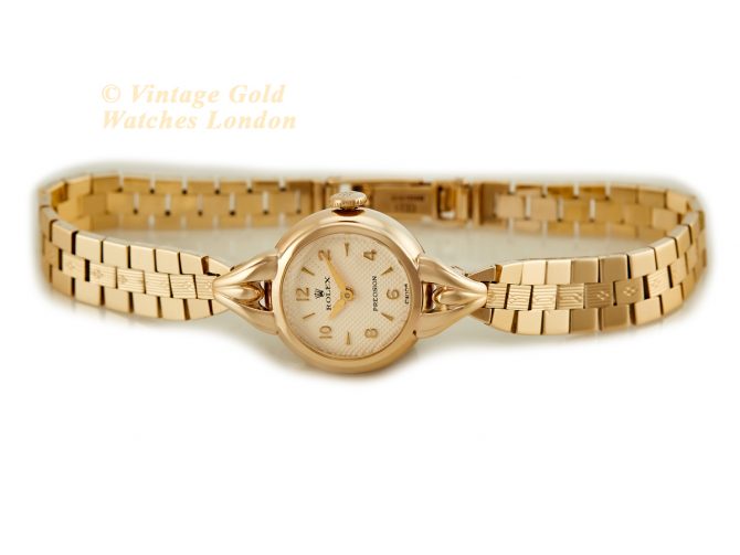 Ladies Rolex Precision 9ct Gold Cocktail Watch on 9ct Bracelet 1941 (7)