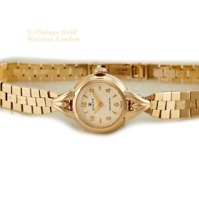 Ladies Rolex Precision 9ct Gold Cocktail Watch on 9ct Bracelet 1941 (14)