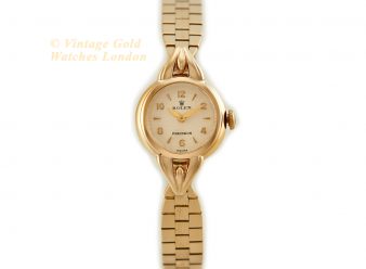 Ladies Rolex Precision 9ct Gold Cocktail Watch on 9ct Bracelet 1941