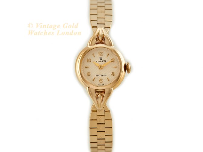 Ladies Rolex Precision 9ct Gold Cocktail Watch on 9ct Bracelet 1941 (4)