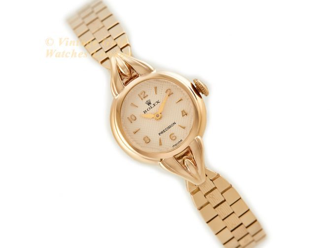 Ladies Rolex Precision 9ct Gold Cocktail Watch on 9ct Bracelet 1941 (1)