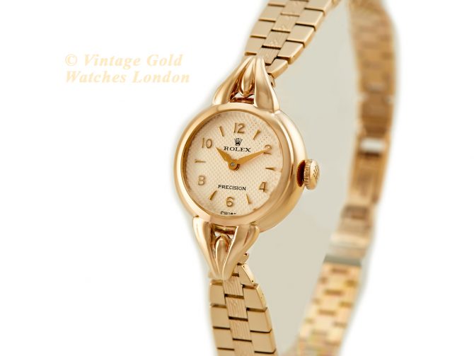 Ladies Rolex Precision 9ct Gold Cocktail Watch on 9ct Bracelet 1941 (5)