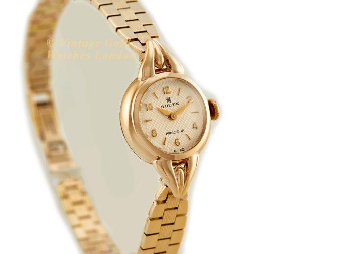 Ladies Rolex Precision 9ct Gold Cocktail Watch on 9ct Bracelet 1941 (3)