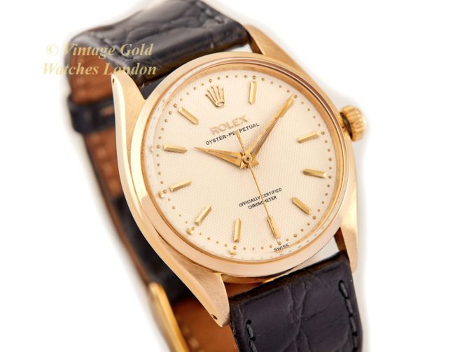 Rolex Oyster Perpetual Cal.1030 18ct 1959 Quilted Dial (18)
