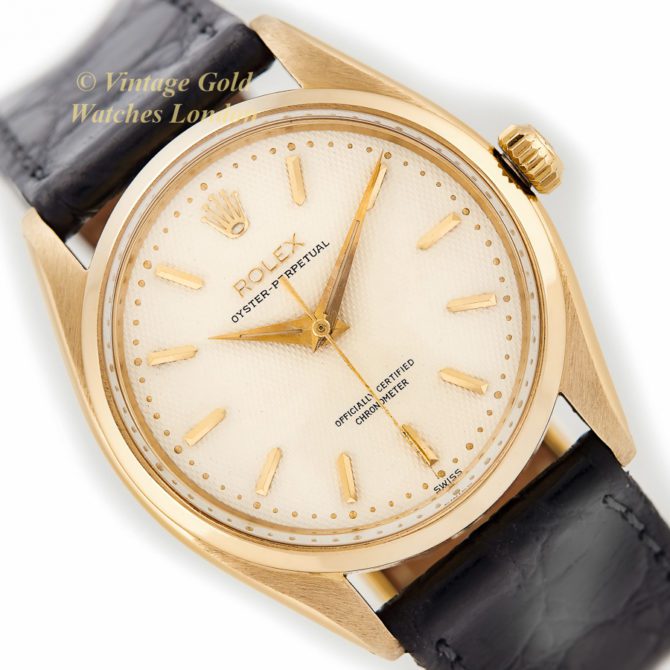 Rolex Oyster Perpetual Cal.1030 18ct 1959 Quilted Dial (42)