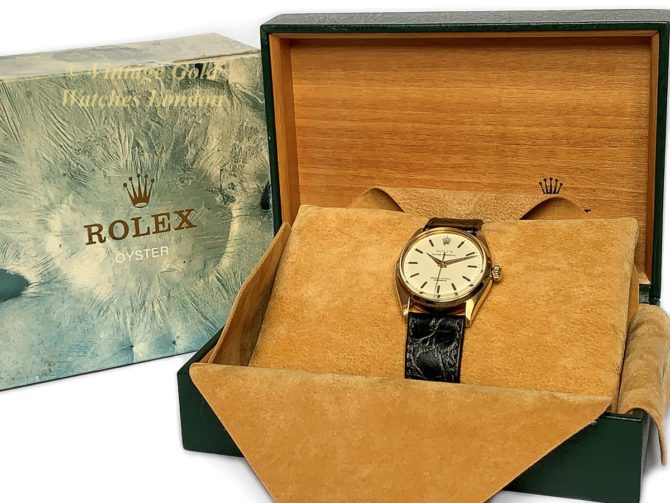 Rolex Oyster Perpetual Cal.1030 18ct 1959 Quilted Dial (40)