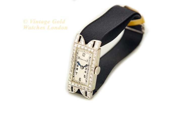 Ladies Rolex 18ct White Gold & Diamond Cocktail Watch c1930 (25)