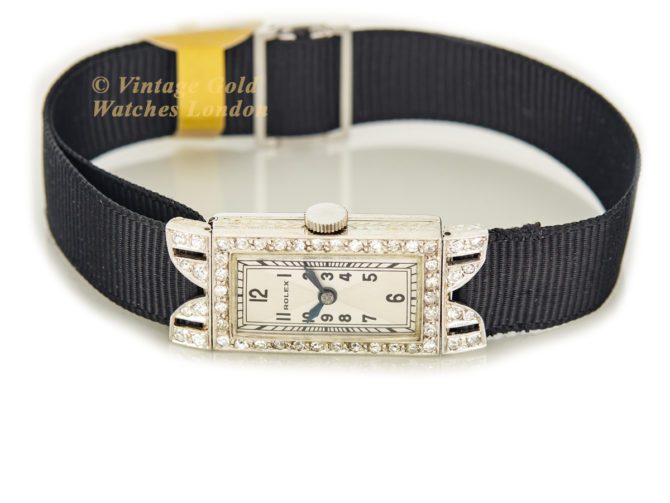 Ladies Rolex 18ct White Gold & Diamond Cocktail Watch c1930 (27)