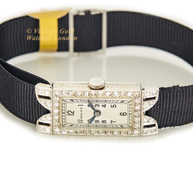 Ladies Rolex 18ct White Gold & Diamond Cocktail Watch c1930 (43)