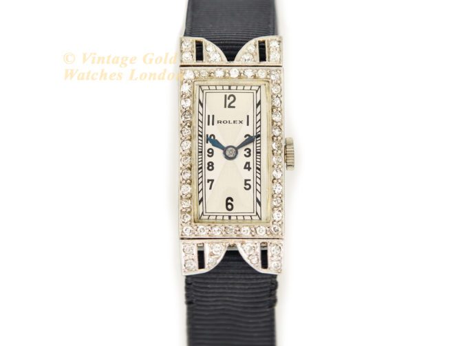 Ladies Rolex 18ct White Gold & Diamond Cocktail Watch c1930 (21)