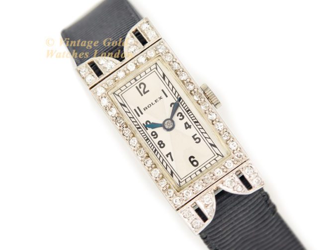 Ladies Rolex 18ct White Gold & Diamond Cocktail Watch c1930 (15)