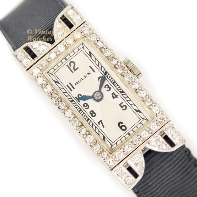 Ladies Rolex 18ct White Gold & Diamond Cocktail Watch c1930 (41)