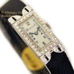 Ladies Rolex 18ct White Gold & Diamond Cocktail Watch c1930 mobile navigation (17)