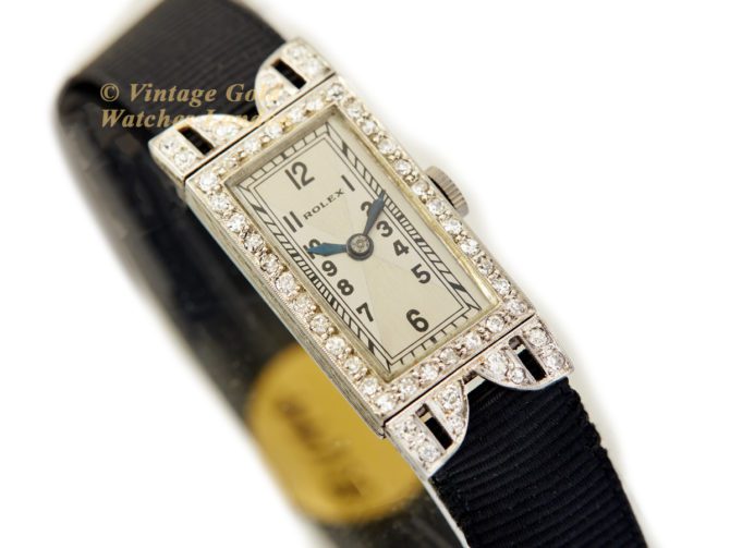 Ladies Rolex 18ct White Gold & Diamond Cocktail Watch c1930 (17)