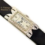 Ladies Rolex 18ct White Gold & Diamond Cocktail Watch c1930 mobile navigation (29)