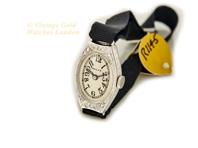 Ladies Rolex 18ct White Gold & Diamond Cocktail Watch c1928 (27)